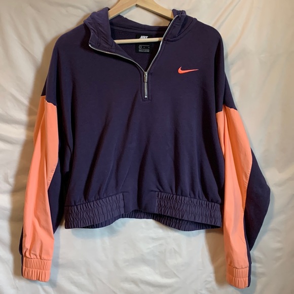 Nike Tops - Nike Crop hoodie - Purple & Orange Womens Size Large